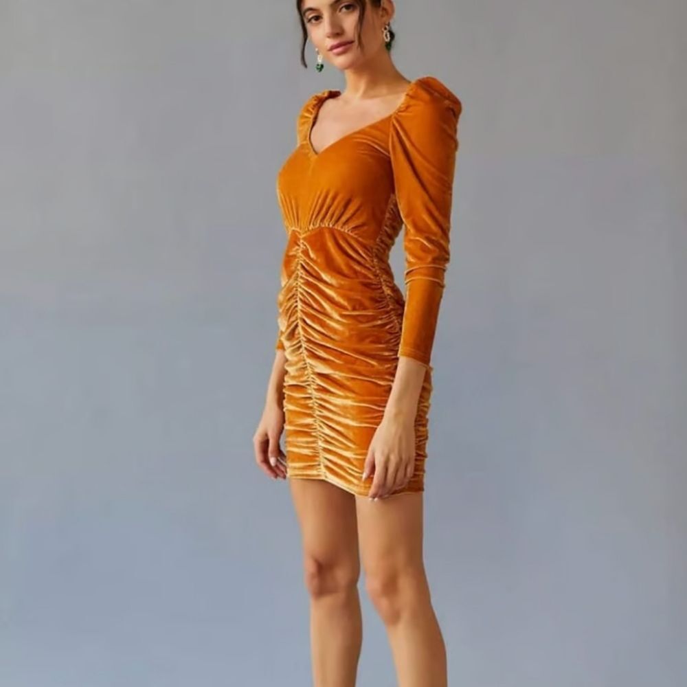 Mink Pink The Meknes Ruched Velvet Mini Dress Women's Size X-Small
